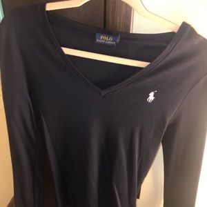 Polo long sleeve vneck shirt